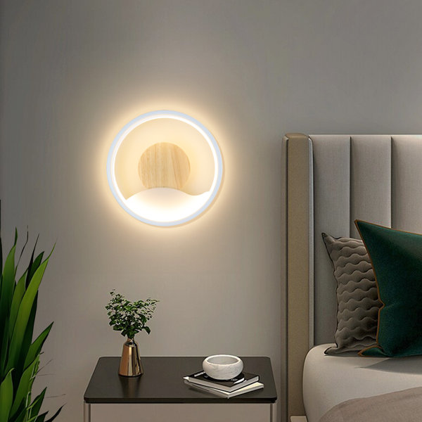 Ivy Bronx Hazzel LED Round Wall Lamp Bedroom Living Room Wall Light